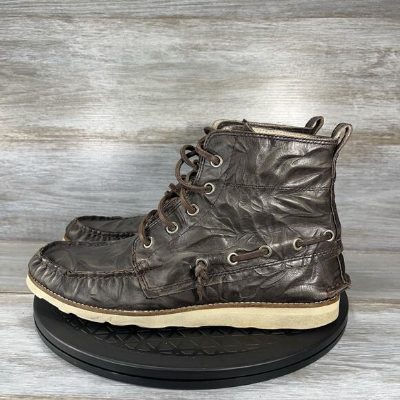 John Varvatos Men’s Distressed SOFT Relaxed Brown Leather Chukka Boots Size 7 - Picture 1 of 9